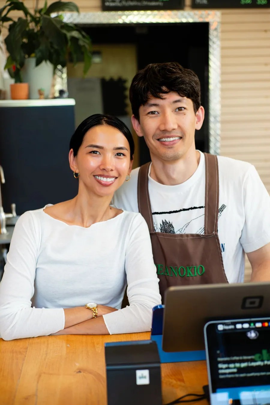 Small-business owners at their coffee shop